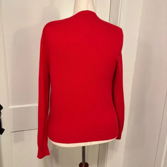 Red Ann Taylor Ann Crew Neck Cardigan, Sz L, Excellent condition - Picture 2 of 4